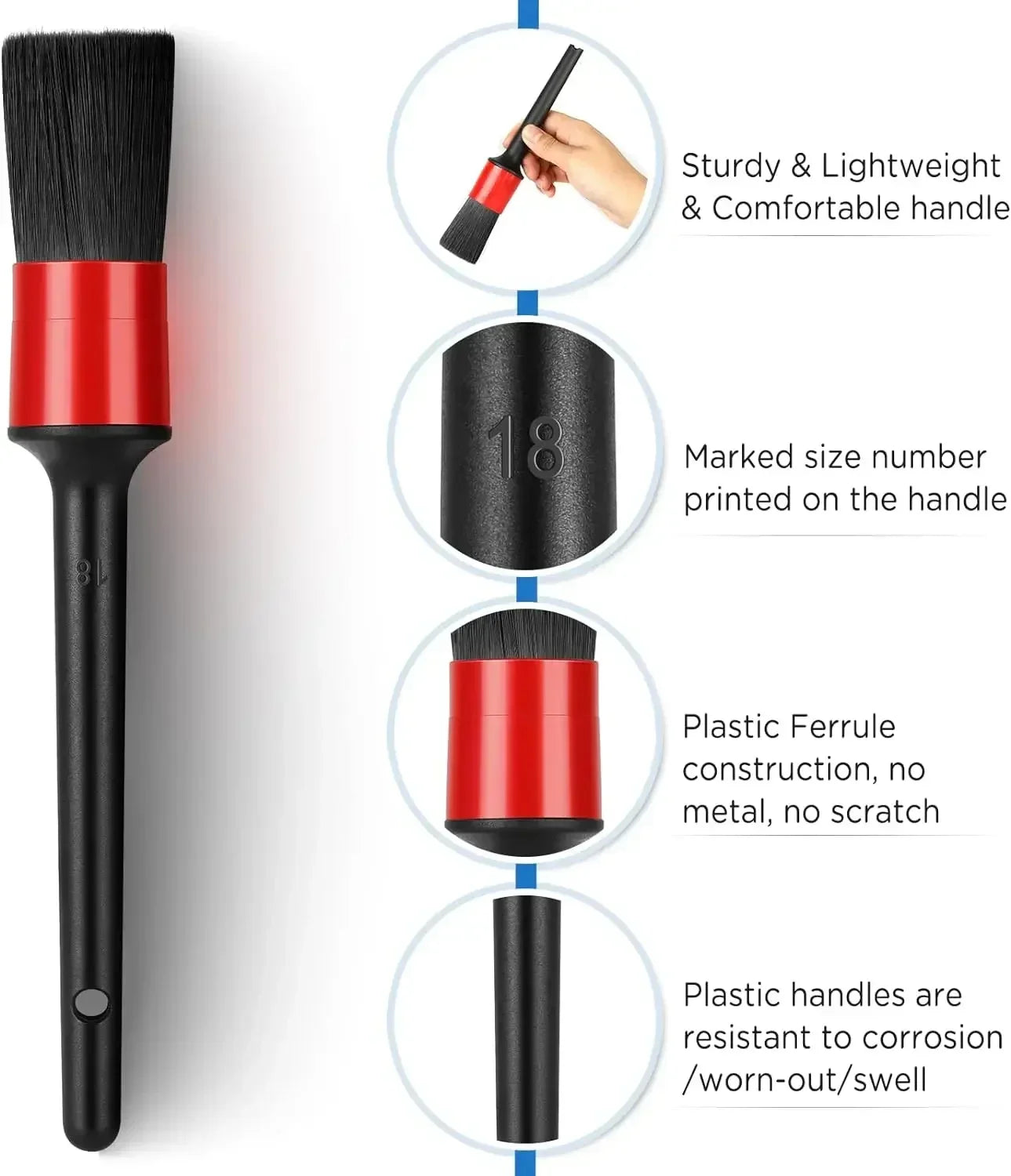 6Pcs Car Wash Care Detailing Brush